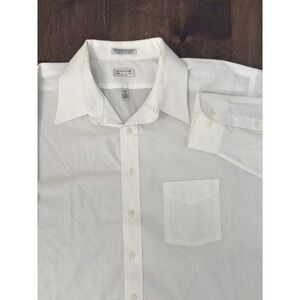 Arrow Men Dress Shirt Button Up Dover Broadcloth White Size 18.5/2XL Long Sleeve